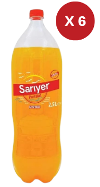 SARIYER PET PORTAKALLI GAZOZ 2,5 LT (6 ADET)