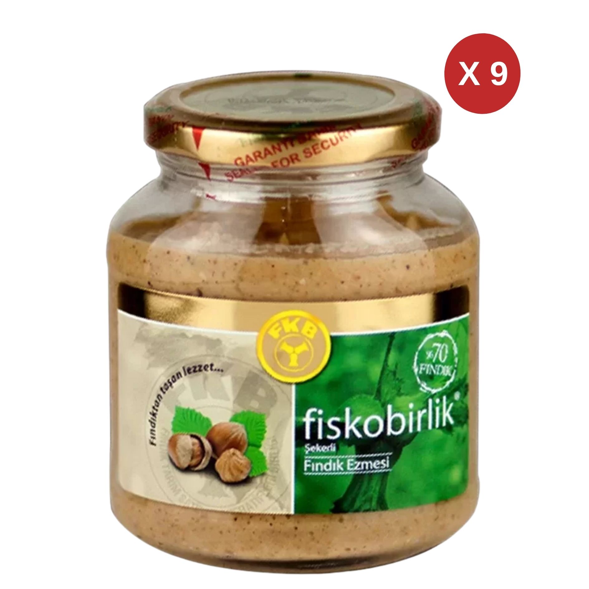  FİSKOBİRLİK ŞEKERLİ FINDIK EZMESİ 300 GR 9 ADET