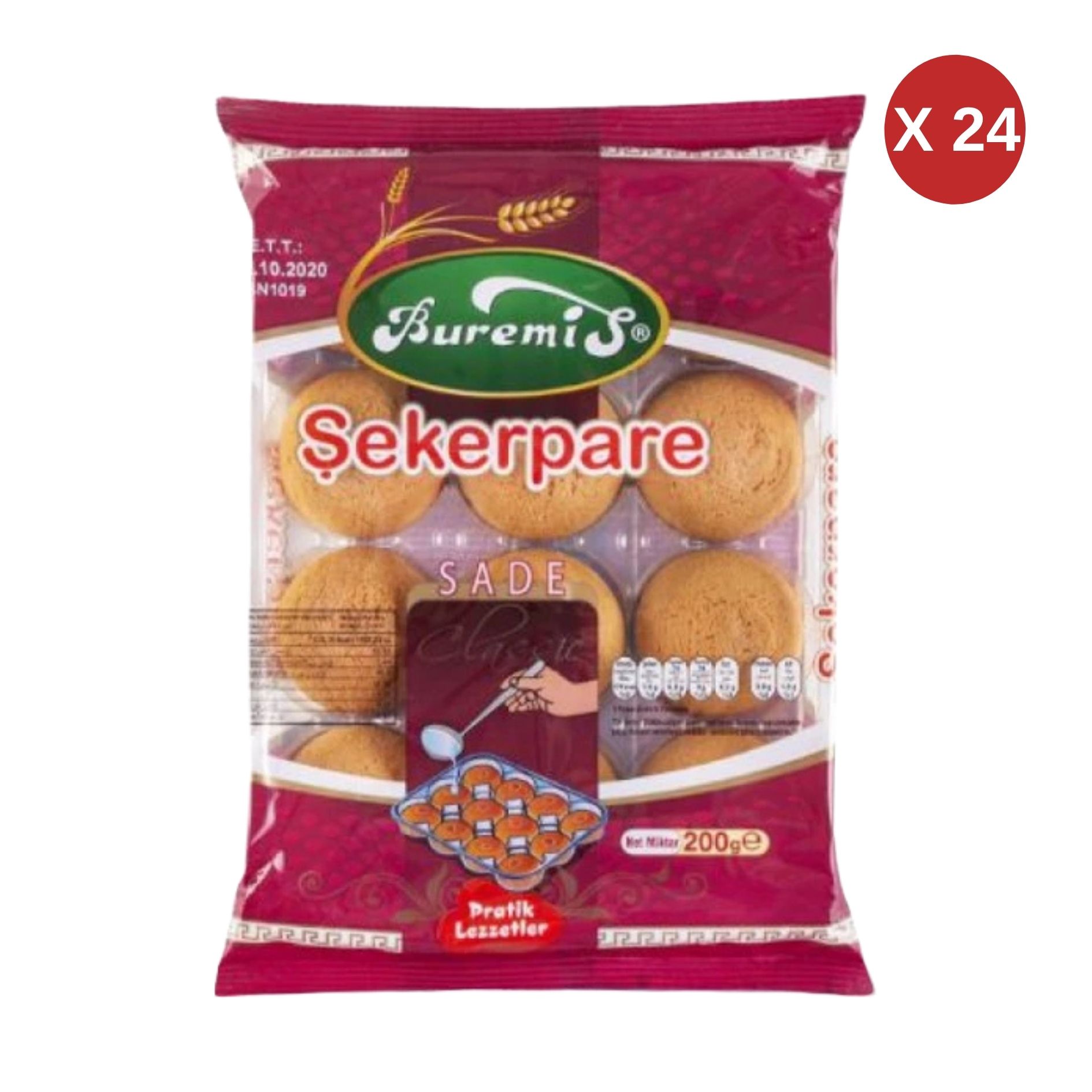 BUREMİS ŞEKERPARE 200 GR 24 ADET