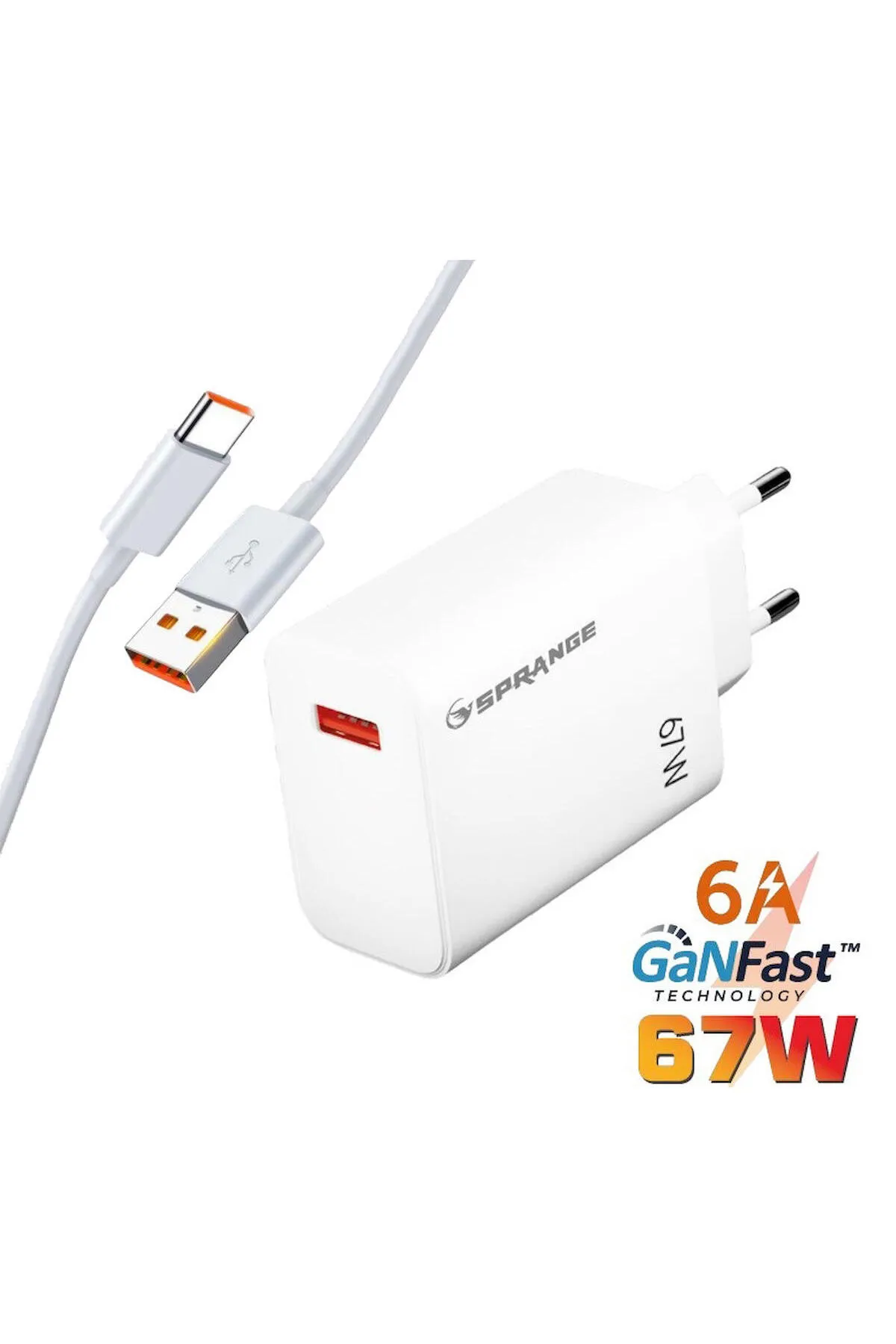 SPRANGE PT-X67 GANFAST QC 4.0 SALİSE SAYAR 67W 6A 