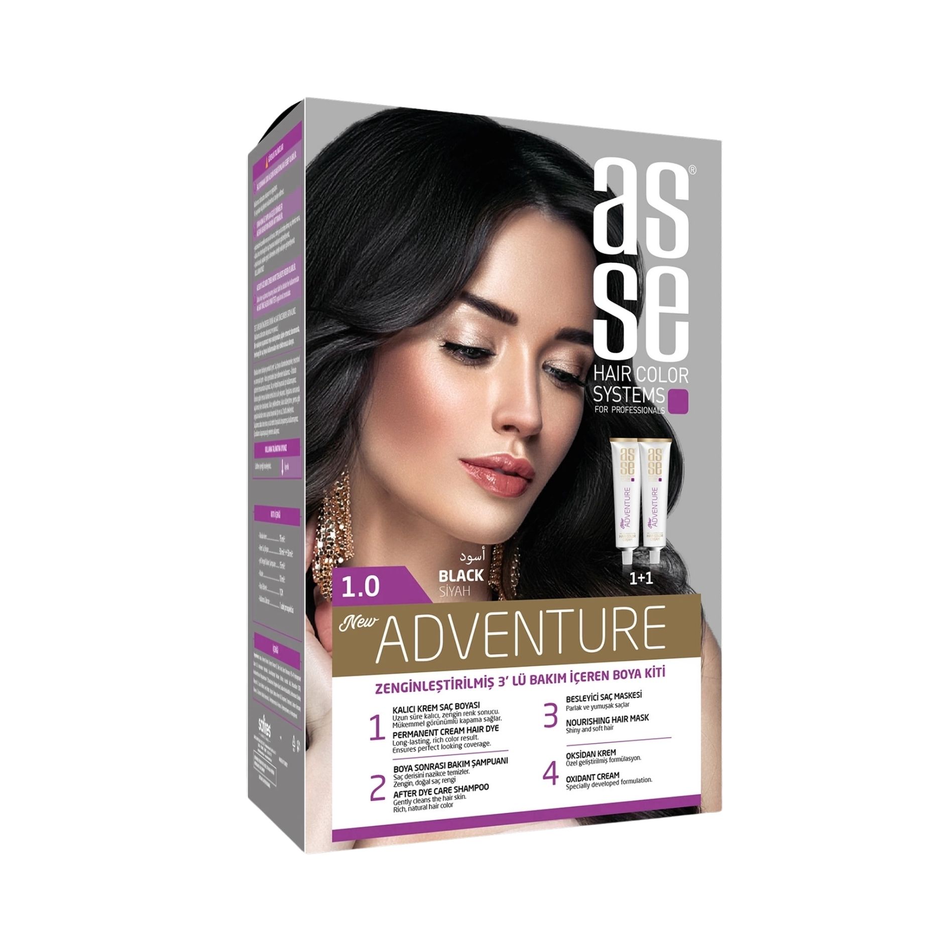 ASSE (1.0) SAÇ RENKLERİ SETİ SİYAH (50+50 ML)