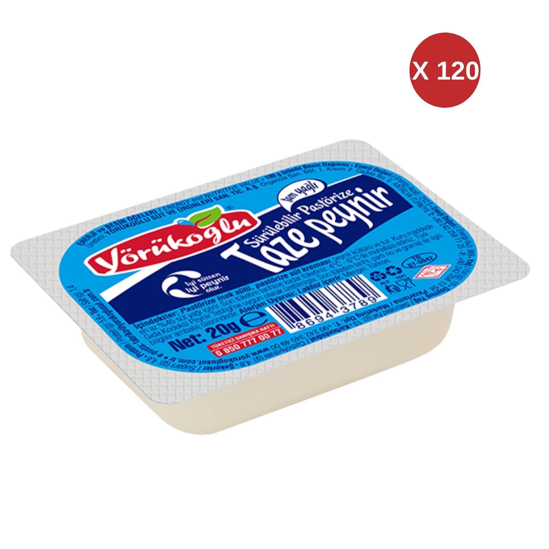 YÖRÜKOĞLU 20 GR PİKNİK KREM PEYNİR 120 ADET